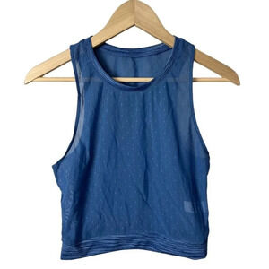 Zyia Active Calm Blue Luxe Strappy Bra Mesh Size Medium Nylon Spandex Stretch